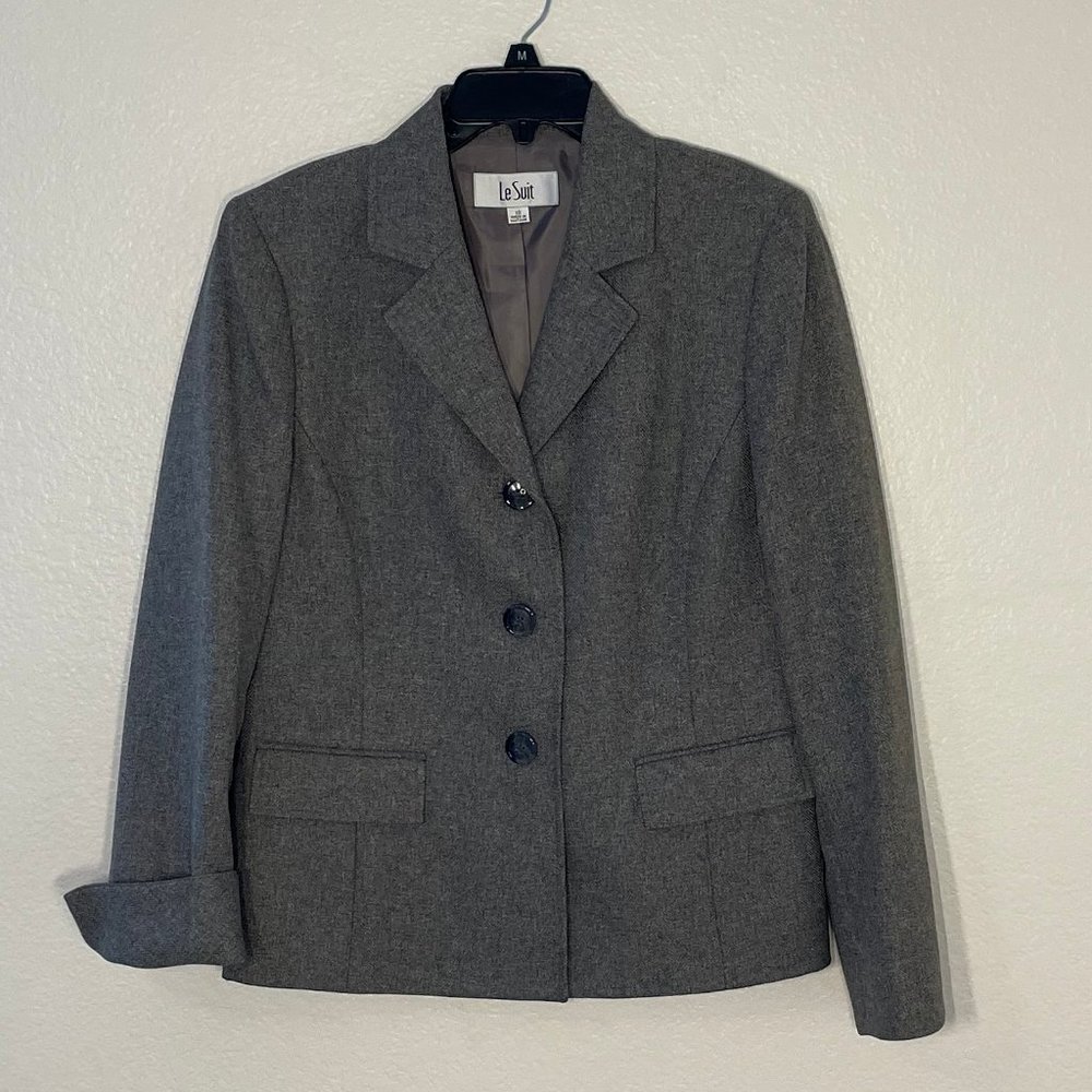 Le Suit Gray Blazer, Size 10